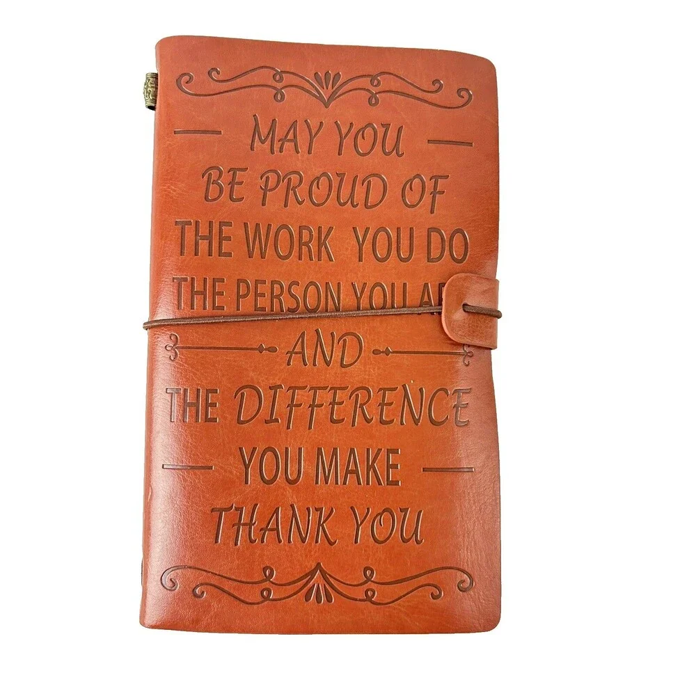 Inspirational Faux Leather Journal Notebook Thank You Gift Teacher Nurse 8x5